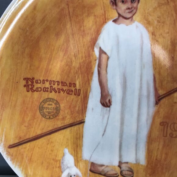 CHRISTMAS 1975 NORMAN ROCKWELL PLATE Vintage  NO. 24,182 NO BOX - Picture 2 of 6